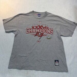 Reebok NFL Tampa Bay Buccaneers Super Bowl XXXVII Champions Gray T-Shirt XL